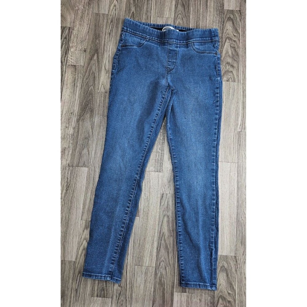 Old Navy Womens Size 8 Super Skinny Pull On Stretch Denim Blue Jeans